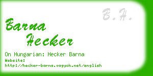 barna hecker business card